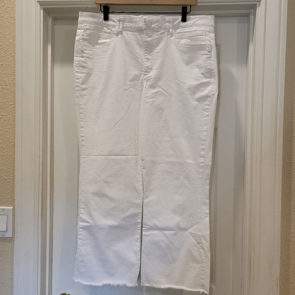 Democracy Wide Leg High-Rise, white sz 16